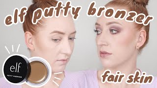 NEW Elf Putty Bronzer First Impressions amp Review  Tan Lines on Fair Skin  Swatch Comparisons [upl. by Aenej]