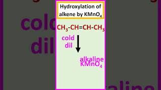 Hydroxylation of alkene by KMnO4 shorts [upl. by Hurst]