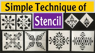 Stencil design  Stencil art  Stencil making technique  Own designed Stencil  Stencil Cutting [upl. by Margreta]