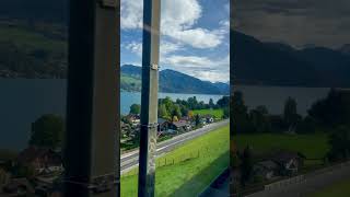 Panoramic train in Switzerland switzerland travel swissalps mountains panorama train trains [upl. by Tolkan]