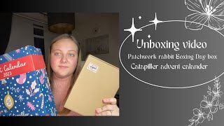 Flosstube 2 Caterpillar cross stitch advent calendar and Patchwork rabbit Boxing Day box unboxing [upl. by Macintosh]