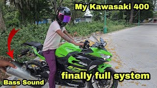 Finally New Exhaust La Gaya 👌 My Ninja 400 Loud Easy Slip On Exhaust Install [upl. by Otsirave]