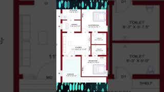 20x 267 House plan 2BHK20 By 267 Home plan20 267 House design in Indian styleNORTH FACE [upl. by Erdnassac]