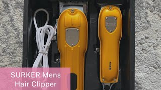 SURKER Mens Hair Clipper Review  Professional Hair Trimmer Barber Clipper Set [upl. by Eiderf129]