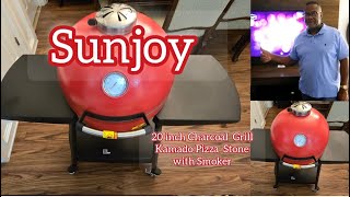 Sunjoy 20quot Charcoal Grill Kamado Grill With Smoker Christmas Inspiration Black Friday Sales [upl. by Shantha537]