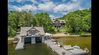 Majestic Lakefront Mansion in Muskoka Ontario Canada  Sothebys International Realty [upl. by Jolyn]