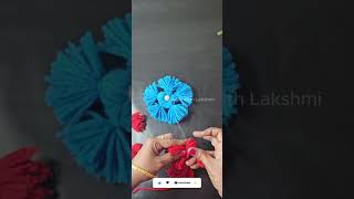 Easy and Quick Woolen Flowers Making l Woolen Craft [upl. by Wileen]