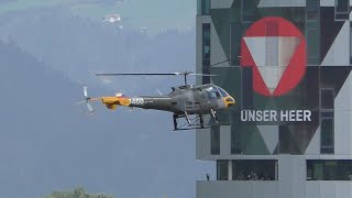 AIRPOWER 24  Czech Air Force Enstrom 480B 0460 landing at Zeltweg Air Base [upl. by Rai927]