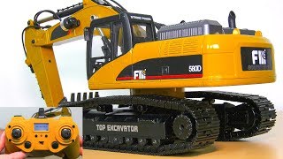 HUINA FM 1580 V2 FULL METAL RC EXCAVATOR UNBOXING TEST AMEWI EXCAVATOR CAT 322D [upl. by Attennaj]