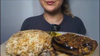 ASMR  KARNIYARIK amp PİLAV amp CACIK  TÜRKÇE ASMR  EATING SOUNDS  ALT YAZI [upl. by Freyah]