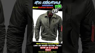 Light Air Bomber Military Jacket fashion fashiontrends menswear mensfashion jacket [upl. by Solhcin545]