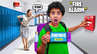 Kid PULLS Fire Alarm To SKIP SCHOOL And To Play Fortnite [upl. by Ahtreb]