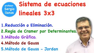 Sistemas de ecuaciones lineales 3x3 Los 5 métodos más usados [upl. by Ahseit]