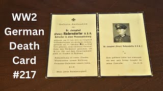 WW2 German Death Card 217 [upl. by Nnylatsirk]