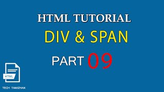 HTML Tutorial for Beginners Tamil  09  HTML DIV AND SPAN [upl. by Krisha]