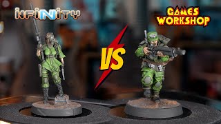 Warhammer 40K vs Infinity Models amp Painting [upl. by Mimi]