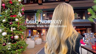 OSLO NORWAY Christmas amp Snow Walk To Holmenkollen 🇧🇻 Virtual Walking Tour 4K60 ftp [upl. by Angelo]