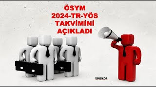 ÖSYM Takvimi belli olduTR YÖS 2024  1 sınavı tarihleri burada [upl. by Ahsened]