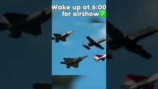 Waking up for school vs airshow aviation americaairforces viralvideo airforce [upl. by Shreeves]