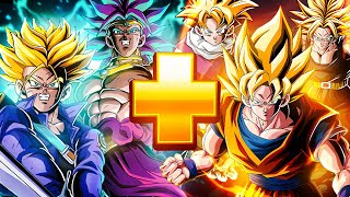 LR BROLY amp TRUNKS  LR PHY SSJ GOKU GOHAN amp TRUNKS DBZ Dokkan Battle [upl. by Yeroc]