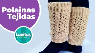 ❄ CALENTADORES o POLAINAS de lana tejidas a crochet paso a paso  Lanitas y Colores 👀 [upl. by Nassah]