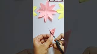 flower making with craft paper easy paperflower papercrafts [upl. by Eelah151]