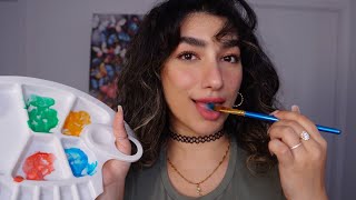 ASMR • GENTLE SPIT PAINTING🎨 with Edible Paint [upl. by Quintie]