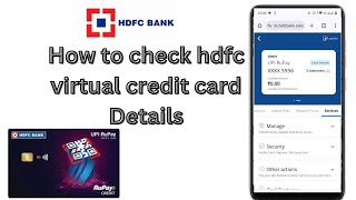 hdfc virtual credit card kaise dekhe  How to check hdfc virtual credit card hdfcbank [upl. by Sehcaep]