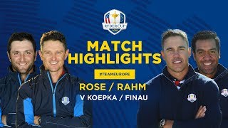 Rose amp Rahm vs Koepka amp Finau  Ryder Cup Friday Fourball Highlights [upl. by Emoreg692]