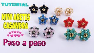 TUTORIAL DE MINI ARETES CASANDRA CON CRISTALES DE 4MM CASANDRA PEQUEñO TUTORIAL DE BISUTERIA [upl. by Shanda244]