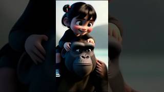 Gorilla playing little girl😍😱shortsfeed views viralvideo shortvideo status unfrezzmyaccount [upl. by Suryt405]