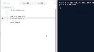 indentation error in Python [upl. by Einafit]