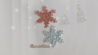 😯Fácil decoración navideña❄️ Copo de nieve a crochet 🎄 [upl. by Kalina]