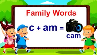 AM family words  How to Teach Phonics  Family Word  How to learn English  family words  CVC [upl. by Noraha404]