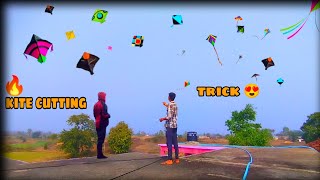 Kite cutting with Easy trick  kite Kites flying  Mono file manjha  10 Kite challenge 😍 [upl. by Airdni830]