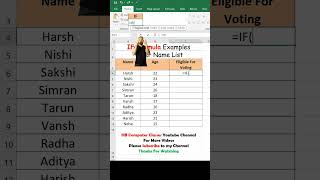 IF Formula Examples youtubeshorts shorts exceltips exceltricks viralvideo shortsfeed vlog [upl. by Niraa296]