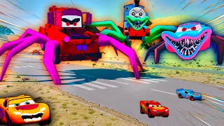 Lightning McQueen Brothers Daring Escape from Spiderlike Monster Cars Epic Compilation BeamNG [upl. by Dorinda503]