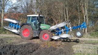 Fendt 415 met Överum front en achter ploeg Trekkerweb [upl. by Eillime]