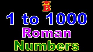 1 to 1000 Roman Numbers [upl. by Eversole]