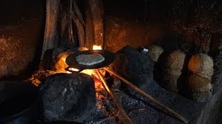 Coconut roti  Sri Lankan recipe filmed in a village  Coconut bread cakes [upl. by Strohbehn]