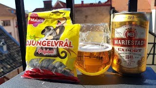 Malaco Djungelvrål Original With Mariestads Öl Export Lager Review [upl. by Lrat391]