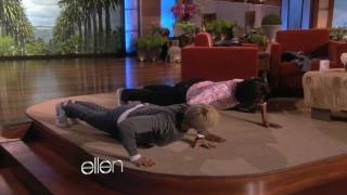 Sneak Peek Michelle Obama and Ellen Do PushUps [upl. by Levitan]