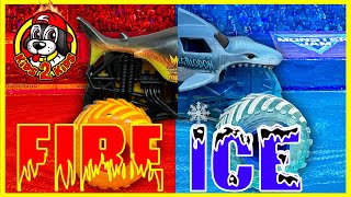 MONSTER JAM FIRE amp ICE Monster Trucks Compilation  Racing amp Freestyle Arena Challenge WITH WATER [upl. by Refanej]