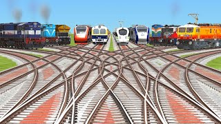 🔟 Rails Crossings At Forked🆘️ Branched 3D Railroad Tracks [upl. by Esinaej]