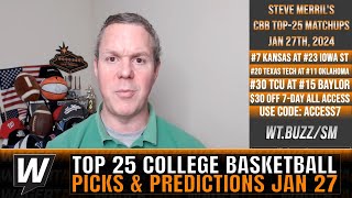 Top 25 College Basketball Picks and Predictions  College Basketball Betting Analysis for January 27 [upl. by Loginov601]