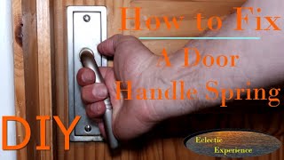 DIY How to repair a loose door handle take the handle apart measure the spring and reassemble [upl. by Eynahpets]