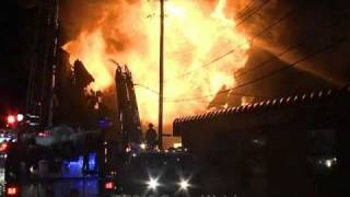 Pawtucket Mill Fire  general alarm w collapse [upl. by Aicilla]