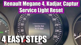 TUTORIAL Renault Megane 4 Captur Kadjar Oil  Wrench Maintenance Light Service Reminder Reset [upl. by Pooh]