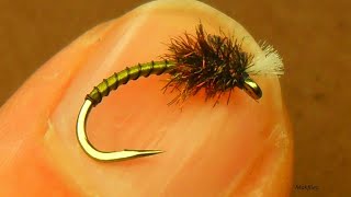 Fly Tying a Spring Olive Midge by Mak [upl. by Jacobah651]