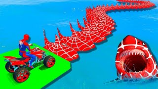 الأبطال الخارقين على القضبان دوامة قمع جسر SPIDERMAN on Motorcycle in Spiral Spider Bridge Ride [upl. by Dorelia785]